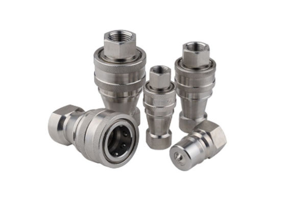 ISO7241B SS Mở Khép loại Hydraulic Quick Coupler BSP Thread