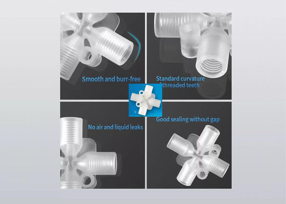 PP PTFE bốn đường ống kết nối nhựa kết nối nữ