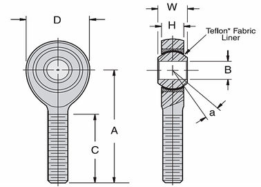 NSMX-T Series Heavy-Duty Rod Ends PTFE-Lined Bearing Steel