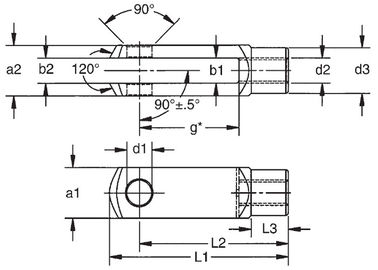 TXLC Series Threaded Clevis Pin, Carbon Steel Zinc Plated Small Clevis Pins