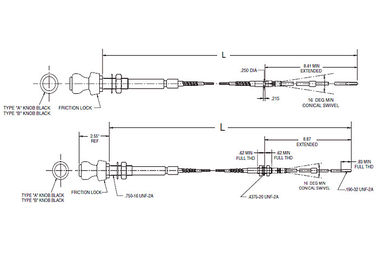 Bộ cáp điều khiển đẩy phổ biến OEM 565 - 550 Series Standard Output