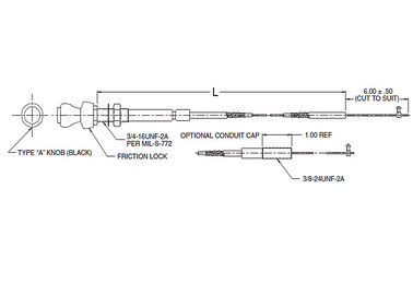 Micro điều chỉnh tay throttle điều khiển cáp lắp ráp dây thừng đầu ra 565 - 557 loạt