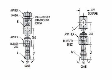 DC Series SAE J490-Compatible Swivels 0.500" Round Head & Self-Locking Screw