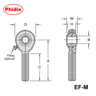 EM-M/EF-M Series Metal Rod Ends: Các khớp mét kim bằng kẽm với các tùy chọn PTFE & Kháng ăn mòn cho kiểm soát chuyển động công nghiệp