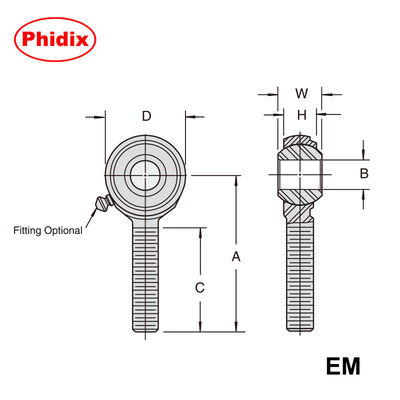 EM-M/EF-M Series Metric Rod Ends: PTFE-lined, chống ăn mòn, khớp hạng nặng để kiểm soát chuyển động bảo trì thấp