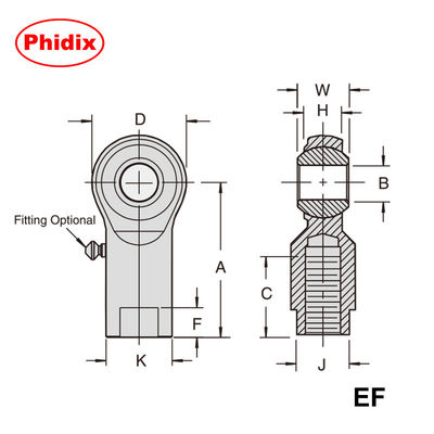 EM-M/EF-M Series Metric Rod Ends: PTFE-lined, chống ăn mòn, khớp hạng nặng để kiểm soát chuyển động bảo trì thấp