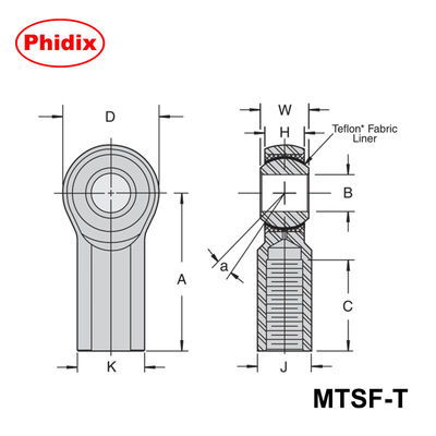 MTSM-T/MTSF-T Series PTFE-lined rod ends: High-precision low-maintenance bearings for Automation & Heavy Machinery (Các vòng bi chính xác cao và bảo trì thấp cho tự động hóa và máy móc hạng nặng)