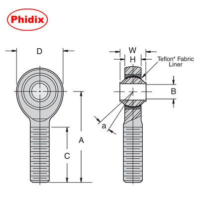 SSHMY-T Series Stainless Steel PTFE-Lined Rod Ends. ∙ High Load Capacity & Corrosion Resistance for Cleanrooms