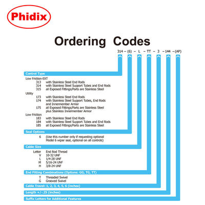 Thép không gỉ Cáp điều khiển cơ học Đẩy kéo bánh răng chuyển đổi Cáp OEM có sẵn
